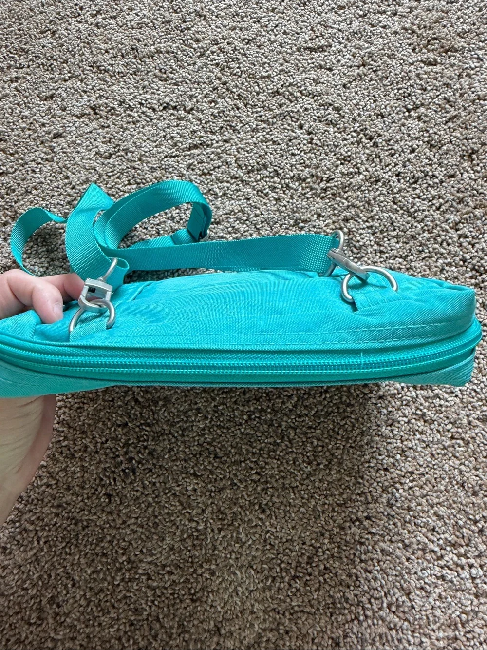 BAGGALLINI Bright Teal Nylon Zippered Crossbody Shoulder Bag
